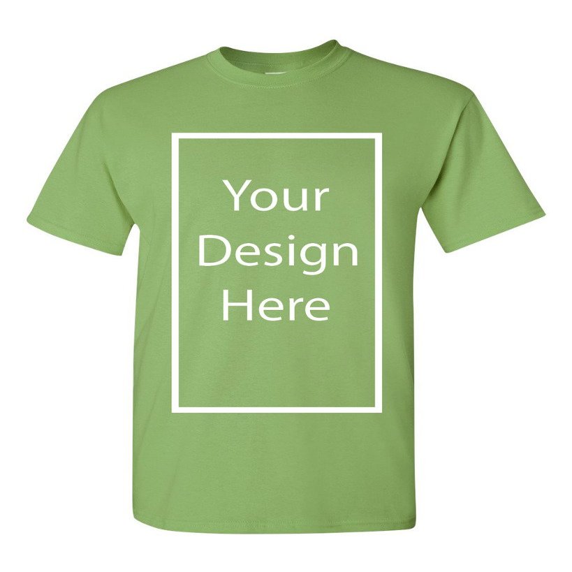 Add Your Own and Text Design Custom Personalized Adult T-Shirt Tee (X Large, Kiwi)