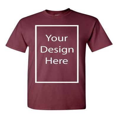 Add Your Own and Text Design Custom Personalized Adult T-Shirt Tee (Large, Maroon)