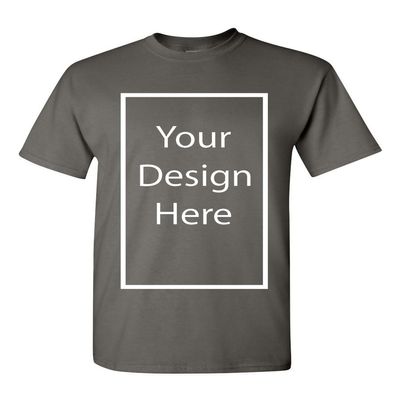 Add Your Own and Text Design Custom Personalized Adult T-Shirt Tee (XXX Large, Charcoal)