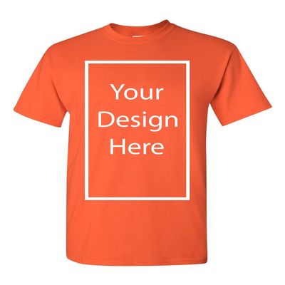 Add Your Own and Text Design Custom Personalized Adult T-Shirt Tee (Small, Orange)