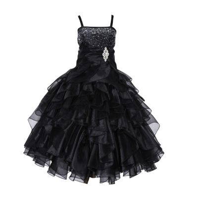 ekidsbridal Elegant Stunning Rhinestone Organza Pleated Ruffled Flower Girl Dress 164s 8