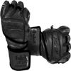 Elite Leather Gym Gloves with Built in 2" Wide Wrist Wraps Grip & Design for Weightlifting Power Lifting Bodybuilding & Strength Training Workout Exercises (Black, X-Large) view 4