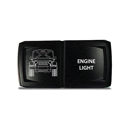CH4X4 Rocker Switch V2 Engine Light Symbol - Horizontal - While Led
