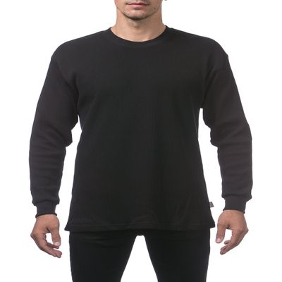 Pro Club Men's Heavyweight Cotton Long Sleeve Thermal Top, 2X-Large, Black