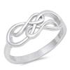Criss Cross Infinity Knot Promise Ring New .925 Sterling Silver Band Size 7 view 1