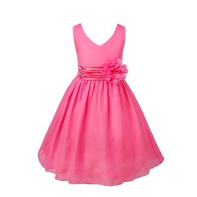 iiniim Kids Girls Chiffon Pageant Wedding Bridesmaid Summer Party Flower Girl Dress Hot Pink 6