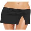 Labelar Womens Skirted Bikini Bottom Solid Sarong Ruffled Swim Skirt Plus Size Swimwear Swimming Wrap Beachwear Black view 1