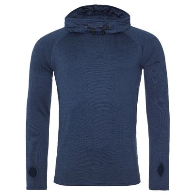 AWDis Just Cool Mens Cowl Neck Long Sleeve Baselayer Top (2XL) (Navy Melange)