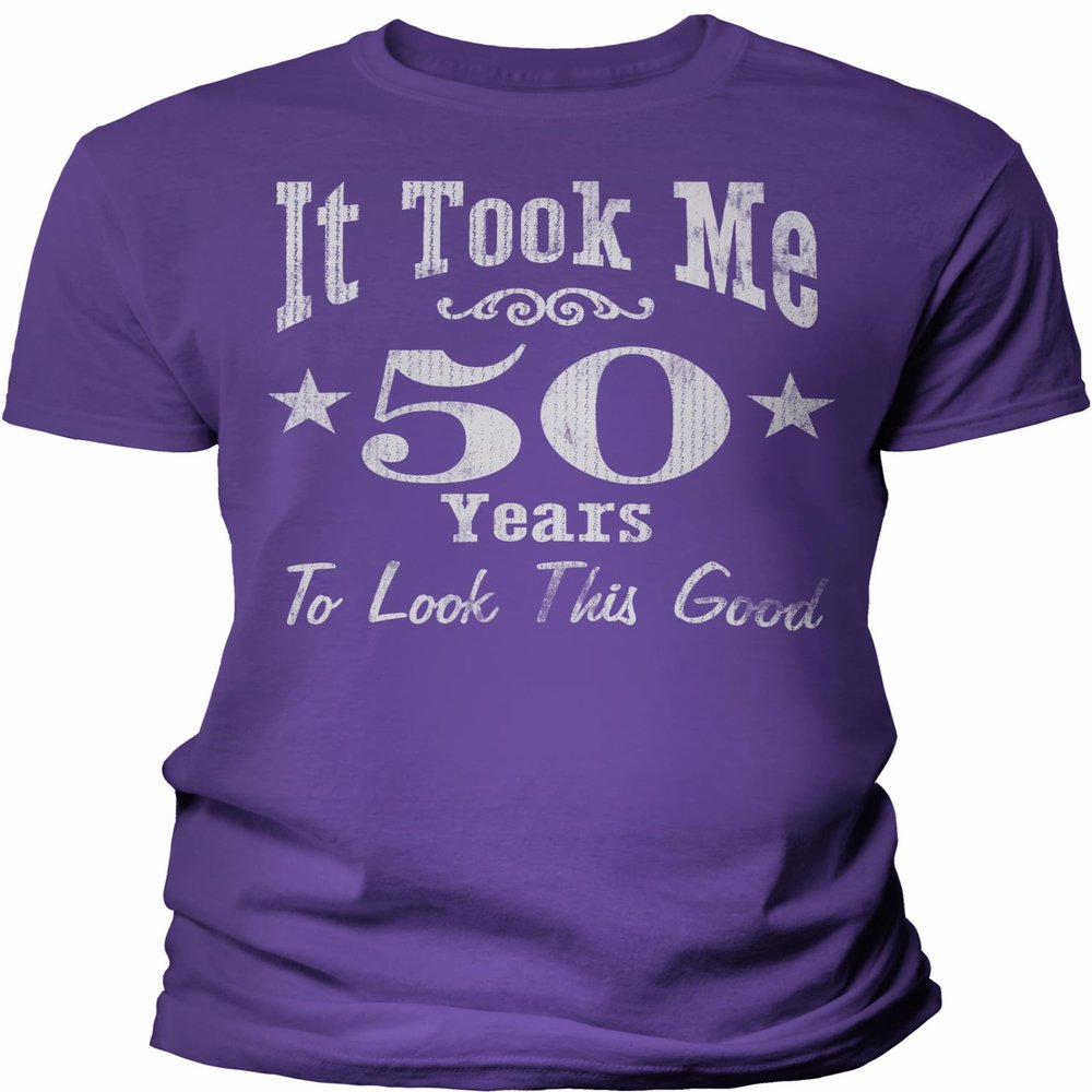 50th Birthday Gift Shirt for Men - It Took Me 50 Years to Look This Good - Purple-4X