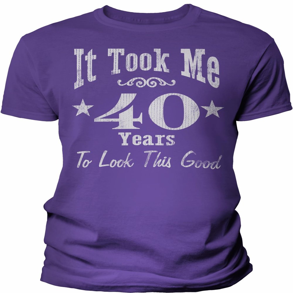 40th Birthday Gift Shirt for Men - It Took Me 40 Years to Look This Good - Purple-4X