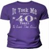 40th Birthday Gift Shirt for Men - It Took Me 40 Years to Look This Good - Purple-4X view 1