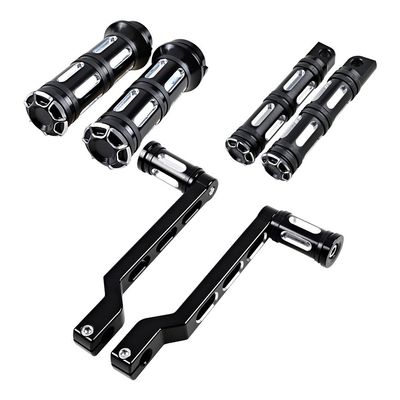 2X CNC Shift Lever Front Toe & Rear Heel + 2X Edge Cut Shifter Peg + 2X Motorcycle Edge Cut Hand Grips + 2X Edge Cut Foot Pegs Compatible with Harley
