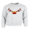 ALLNTRENDS Adult Crewneck Reindeer Face Cool Xmas Top (M, Ash)