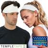 Temple Tape Headbands for Men and Women - Mens Sweatband & Sports Headband Moisture Wicking Workout Sweatbands for Running, Cross Training, Yoga and Bike Helmet Friendly - White view 3