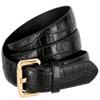 7075 Women's Skinny Alligator Embossed Leather Casual Dress Belt 1"(25mm) wide (Black, Large) view 2