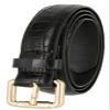 7075 Women's Skinny Alligator Embossed Leather Casual Dress Belt 1"(25mm) wide (Black, Large) view 3