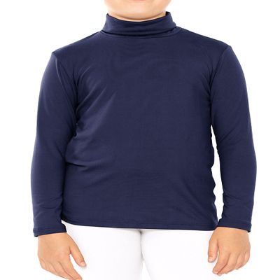 STRETCH IS COMFORT Girl's Long Sleeve Turtleneck Navy Blue X-Small