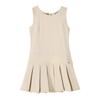 Bienzoe Girls School Uniform Jumper: Stretch Fit Pleated Hem Kids Sleeveless Dress Khaki 10 view 1