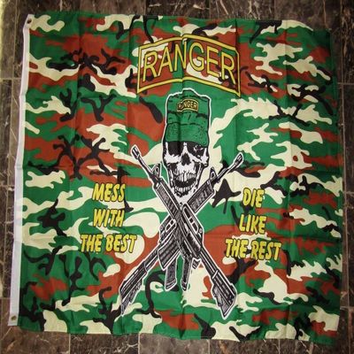 3x5 Ranger Mess With The Best Woodland Camo Camoflauge Flag 3'x5' Grommets
