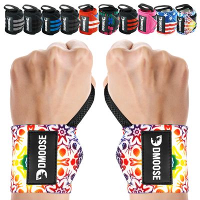DMoose Wrist Wraps (IPL Approved), Avoid Injury and Maximize Grip with Thumb Loop, 18" or 12" Gym Wrist Wraps Pair, Wrist Wraps for Weightlifting Men, Wrist Brace for Working Out & Wrist Support