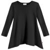 City Threads Sharkbite Shark Bite Girls Long Sleeve Tshirt Dress - Casual Everyday Cute Top Tunic Blouse Soft Natural Cotton Perfect for Sensitive Skin SPD Sensory Friendly, Black, 5 view 1