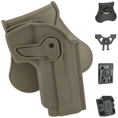 Evike Airsoft - Matrix Hardshell Adjustable Holster for M9 Series Airsoft Pistols (Type: Flat Dark Earth/Paddle Attachment) - (PID: 62431)