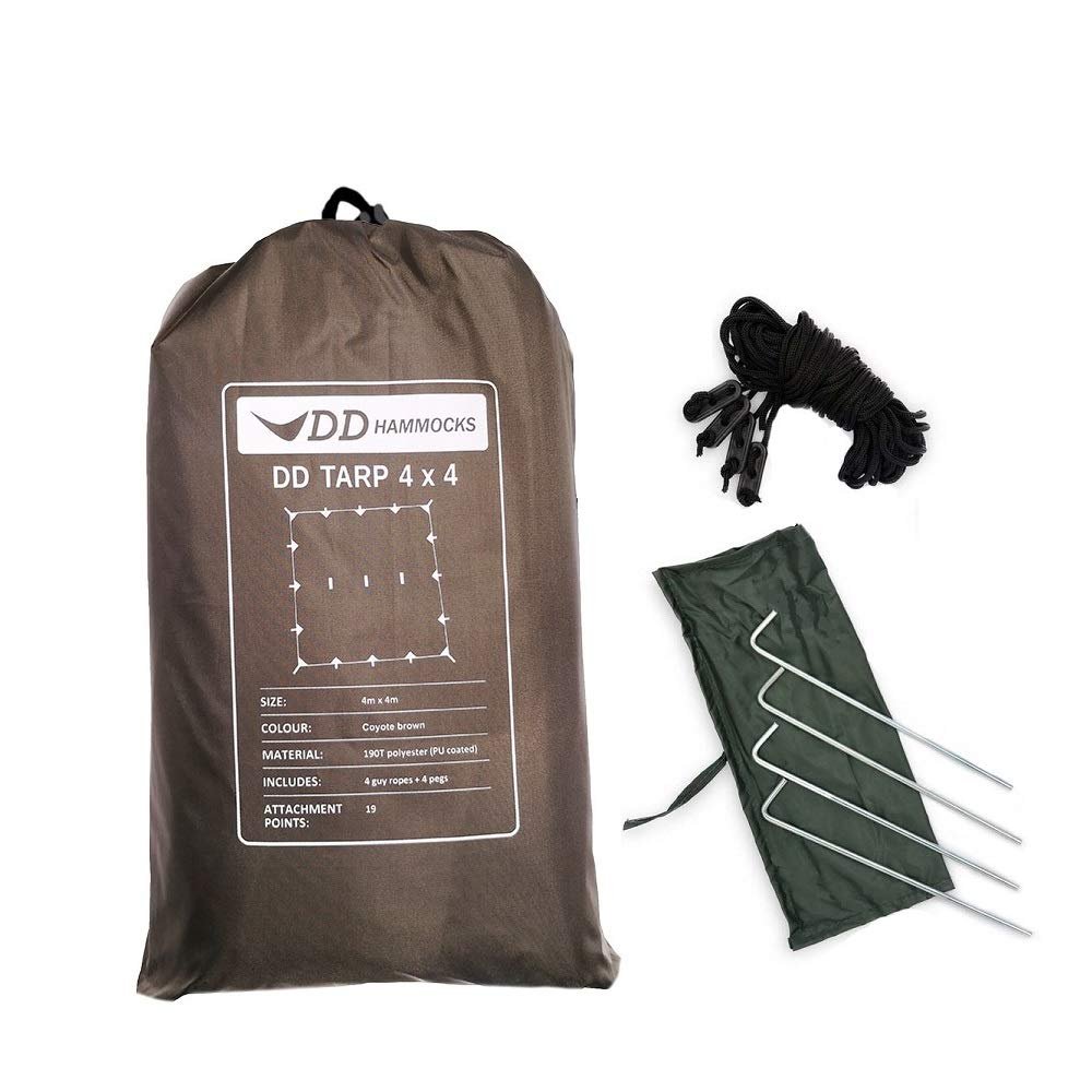 DD Hammocks - DD Tarp 4x4 - Coyote Brown: 13ft x 13ft