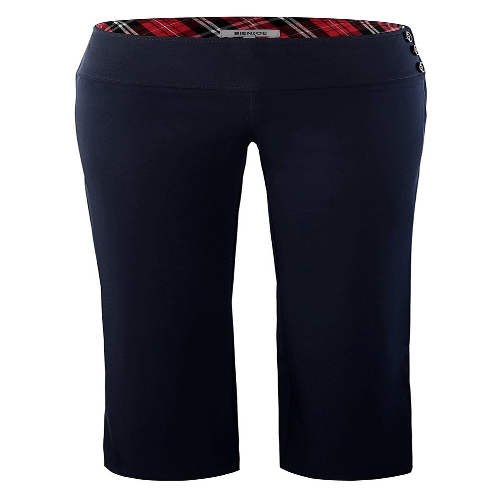 Bienzoe Girls School Uniform Pant: Kids Adjustable Waist Durable Straight Leg Dress Trouser Navy 6X