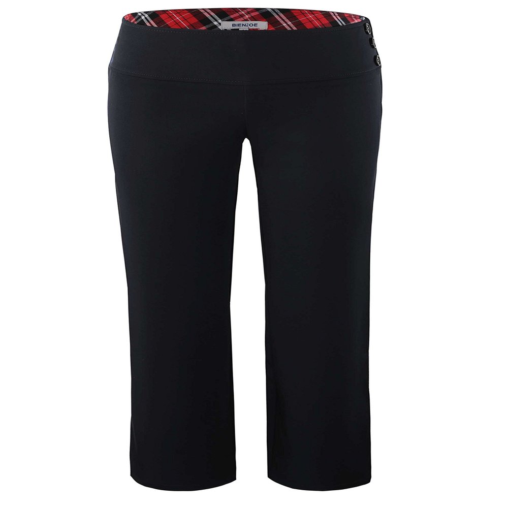 Bienzoe Girls School Uniform Pant: Kids Adjustable Waist Durable Straight Leg Dress Trouser Black 6