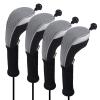 Andux 4pcs/Pack Long Neck Golf Hybrid Club Head Covers Dial No. Tag CTMT-02 Grey view 1