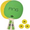 Donic-Schildkrt Ping Pong Table Tennis Set, 2 Bats with Green/Yellow Pads, 3 Yellow Balls, in a Carrying Bag view 1