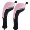 Andux 2pcs/Pack Long Neck Golf Hybrid Club Head Covers Interchangeable No. Tag CTMT-02 Pink view 1