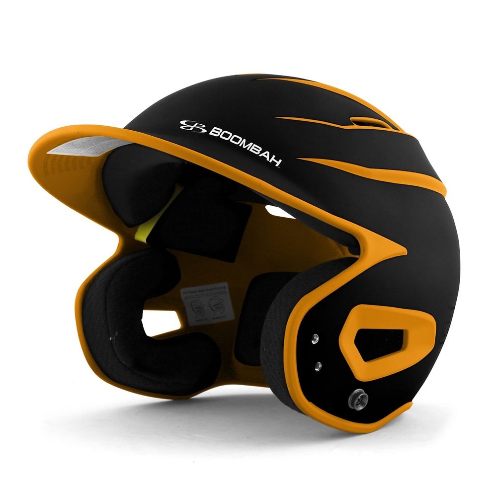 Boombah DEFCON Batting Helmet Sleek Profile Black/Gold - Size Junior 6 1/4" - 7"