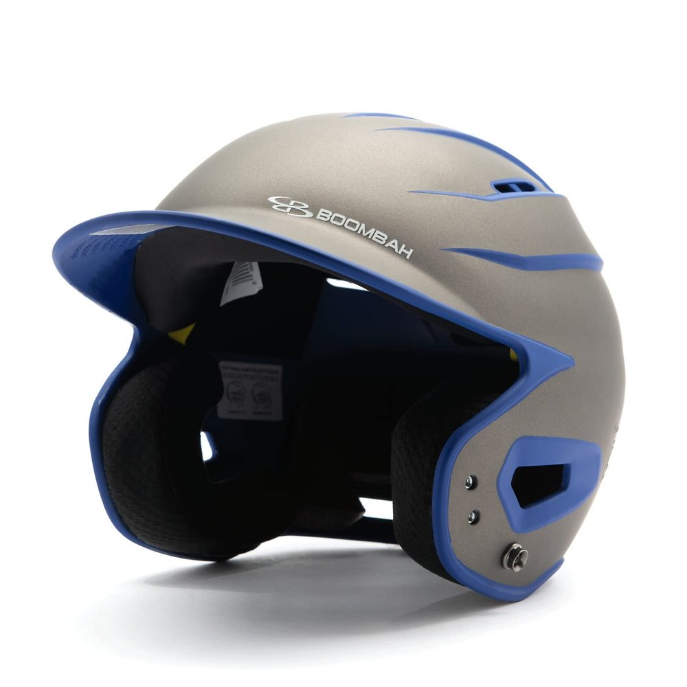 Boombah DEFCON Batting Helmet Sleek Profile Charcoal/Royal Blue - Size Senior 7" - 7 3/4"