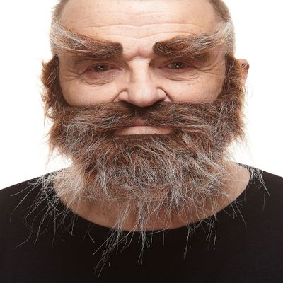 Mustaches Self Adhesive Fake Mustache Beard and Eyebrows, Novelty, Realistic False Facial Hair, Costume Accessory for Adults, Brown and Gray Color