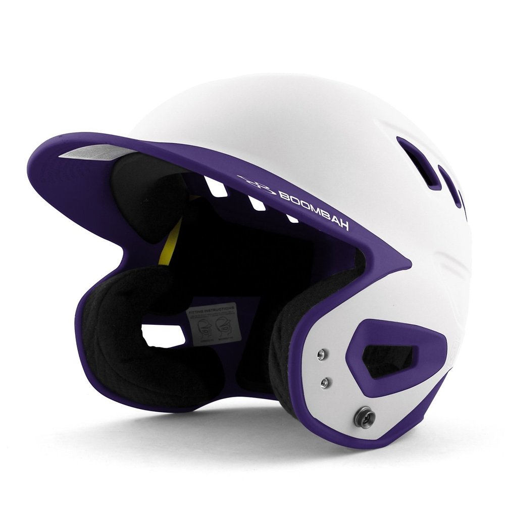 Boombah DEFCON Batting Helmet White/Purple - Size Senior 7" - 7 3/4"