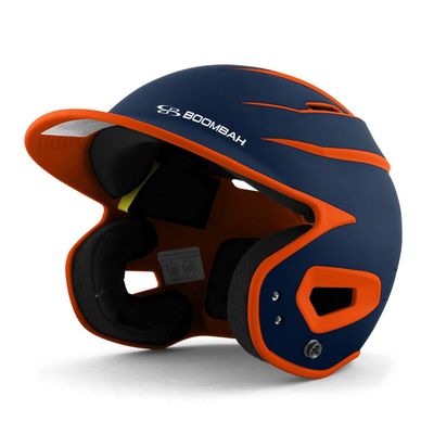 Boombah DEFCON Batting Helmet Sleek Profile Navy/Orange - Size Junior 6 1/4" - 7"