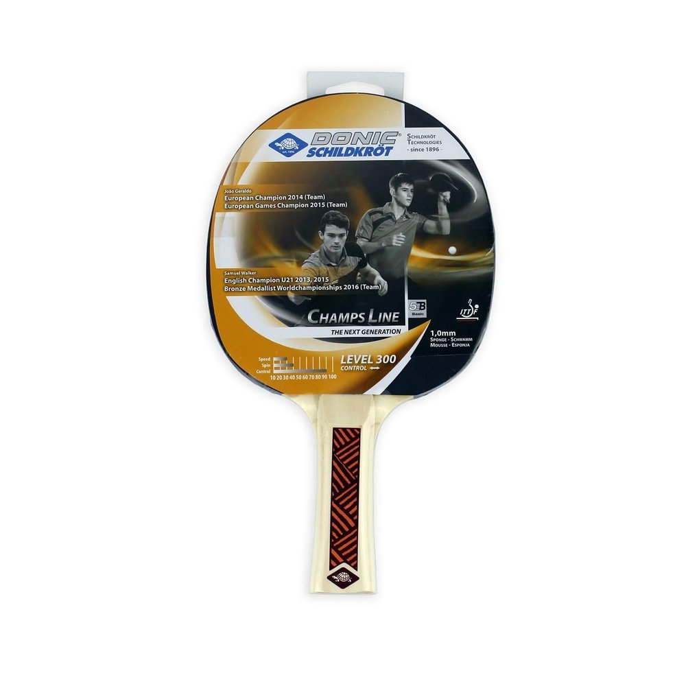 Donic-Schildkrt Champs Line 300 Table Tennis Bat, 1.0 mm Sponge, Jade Pad- ITTF, 705132