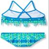 Kanu Surf Girls' Toddler Kayla Fringe Bikini Swimsuit, Blue/Green, 2T view 2