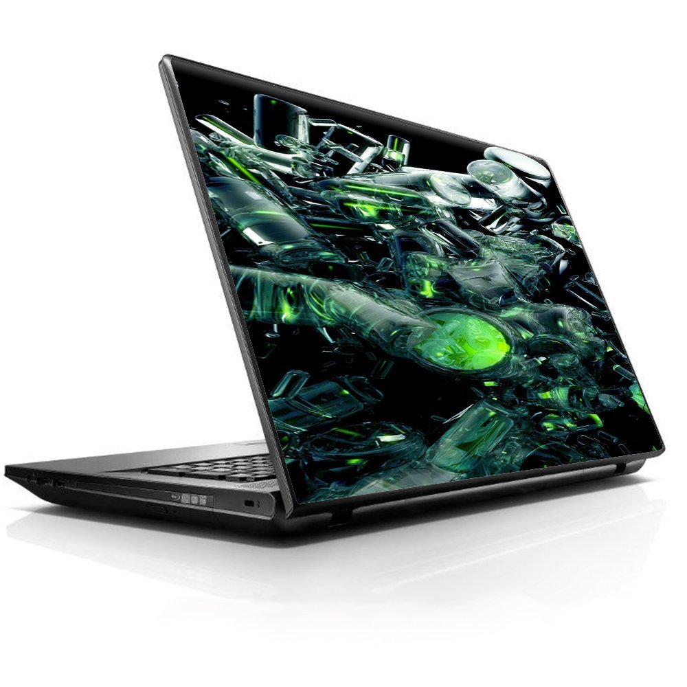 15 15.6 inch Laptop Notebook Skin Vinyl Sticker Cover Decal Fits 13.3" 14" 15.6" 16" HP Lenovo Apple Mac Dell Compaq Asus Acer/Trippy Glass 3D Green