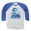 500 LEVEL Auston Matthews 3/4 Sleeve T-Shirt (Baseball Tee, XXX-Large, Royal/Ash) - Auston Matthews Legend B view 1