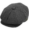 Men's Classic 8 Panel Wool Blend Newsboy Snap Brim Collection Hat (L, NSB2317) view 2