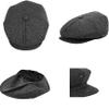 Men's Classic 8 Panel Wool Blend Newsboy Snap Brim Collection Hat (L, NSB2317) view 3