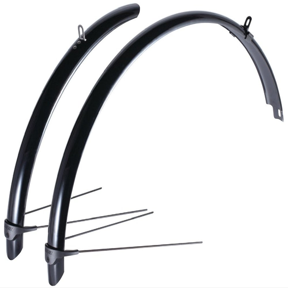 Bbb Cycling Bicycle CityGuard Bike Fender Set Mudguard Front and Rear | MTB Urban Kids Road Ebike Mud Guard Fenderset |28 Inch BFD-40, Black, 28"