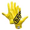 Battle Sports Double Threat Wide Receiver - Adult and Youth Football Gloves - Ultra Stick Gloves - Adult X-Large, Yellow view 1