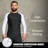 Elite Sports New Item Full Long Sleeve Compression, MMA, BJJ, No Gi, Cross Training Rash Guard, X-Large, White view 3