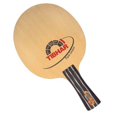 Tibhar Triple Carbon Table Tennis Blade, Ping Pong Blade - FL Handle Type
