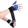 Brawn Fit Workout Gloves for Men and Women - Soft Leather Weight Lifting Gloves with Wrist Support, Padded Design Best for Gym, Exercise, Training, Barbell Workout- 1 Pair Large Size - Blue and White view 4