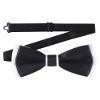 AWAYTR Men's Pre Tied Bow Ties for Wedding Party Fancy Plain Adjustable Bowties Necktie (Black&white) view 1