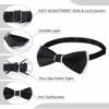 AWAYTR Men's Pre Tied Bow Ties for Wedding Party Fancy Plain Adjustable Bowties Necktie (Black&white) view 2